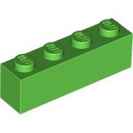 Lego kostka (kostička) 1x4, světle zelená (4177584, 6014487, 6310856)